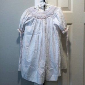 Royal Child Baby White Smocked Christening Dress